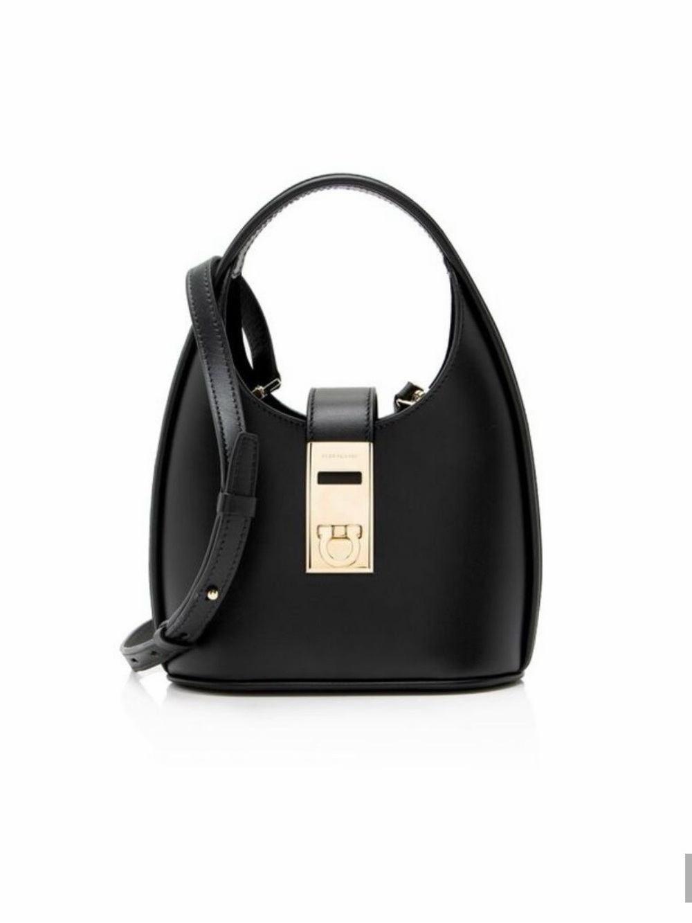 Salvatore Ferragamo Black Leather Mini Bag with Gold Hardware - Picture 4 of 6